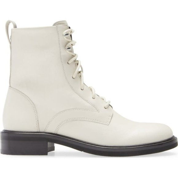 $550 RAG & BONE Slayton Combat Boot EDGY LEATHER ANTIQUE WHITE 39.5 (D11) - Picture 3 of 12